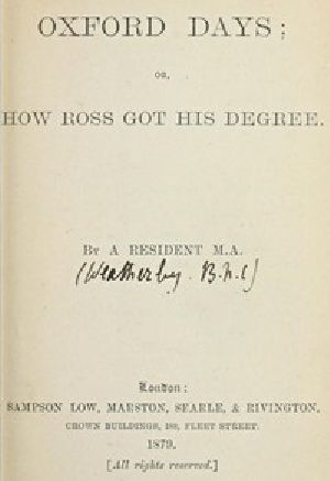 [Gutenberg 50618] • Oxford Days; or, How Ross Got His Degree